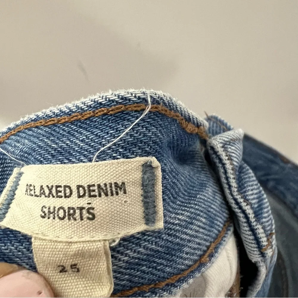 Madewell Relaxed Denim Cut Off Jean Shorts Raw Hem 100% Cotton Size 25 838